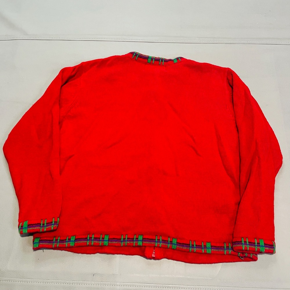 Heirloom Collectible Women Red Ugly Xmas Sweater Christmas Office Cardigan S4244 - Picture 7 of 8